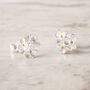 Sterling Silver Forget Me Not Trio Stud Earrings, thumbnail 2 of 8
