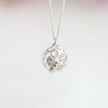 Queen Bee And Honeycomb Necklace – Gardener Gift, Mum Necklace, 2 of 11