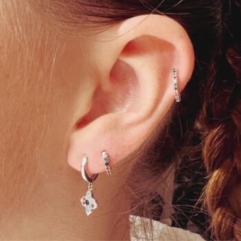 Theron Multi Cubic Zirconia Hoop Earrings, 4 of 5