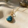 Blue Turquoise December Birthstone Gold Plated Necklace, thumbnail 1 of 5