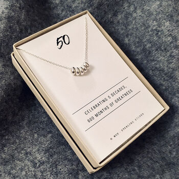 50th Birthday Gift Silver Necklace, 4 of 4