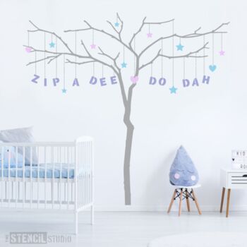 Nursery Branch Tree And Alphabet Stencil Set, 3 of 8