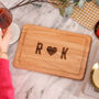 Personalised Heart Initials Wooden Chopping Board Gift, thumbnail 1 of 4