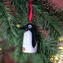 Handmade Ceramic Penguin Christmas Decoration, thumbnail 5 of 6