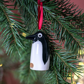 Handmade Ceramic Penguin Christmas Decoration, 5 of 6