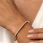 Gold Or Silver Tennis Bangle Bracelet, thumbnail 2 of 11