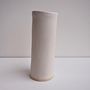 Handmade Satin White Pottery Tall Cylinder Vase, thumbnail 5 of 7