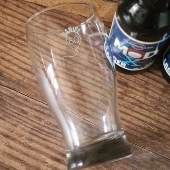 Personalised 80th Birthday Gift Balloon Pint Glass, 5 of 7