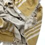 Milos Linen Blend Striped Blanket Mustard, thumbnail 7 of 11