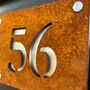 Corten And Stainless Steel House Number, thumbnail 3 of 12