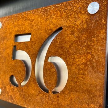 Corten And Stainless Steel House Number, 3 of 12