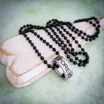 Mens Chain Necklace With A Personalised Ring, 2 of 3