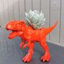 Hand Painted T Rex Dinosaur Plant Pot, thumbnail 1 of 2