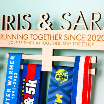 Couples Personalised Medal Hanger, 2 of 5