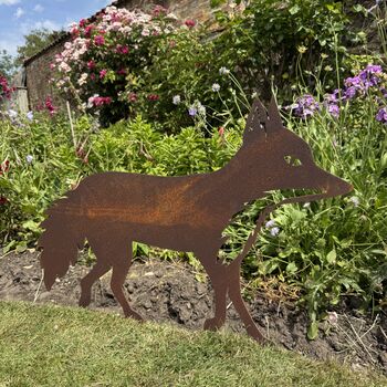 Fox Statue , Garden Feature , Lawn Decoration Christmas Gardeners Gift, 2 of 9