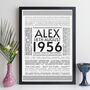 70th Birthday Print Year Facts Personalised Gift 1956, thumbnail 9 of 12