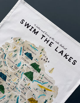 'Swim The Lakes' Map Tea Towel, 3 of 6