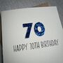 Personalised Happy 70th Glitter Milestone Birthday Card, thumbnail 6 of 6