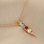 Sterling Silver Birthstone Peapod Necklace, thumbnail 2 of 10
