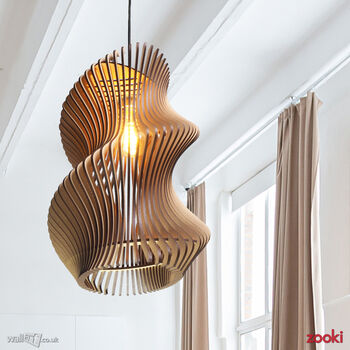 Zooki 30 'Eris' Wooden Pendant Light, 7 of 10