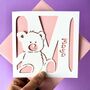 Papercut Teddy Bear Personalised New Baby Card, thumbnail 2 of 7