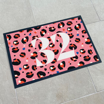 Personalised Leopard Print Doormat Gift For The Home, 3 of 3