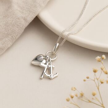 Personalised Sterling Silver Faith, Hope And Charity Necklace, 10 of 10