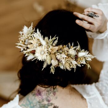 Lianna Boho Bridal Dried Flower Wedding Headpiece, 2 of 3