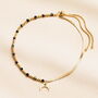 Stainless Steel Double Layer Moon Charm Beaded Anklet In Gold Plating, thumbnail 2 of 3
