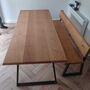 Solid Oak Dining Table With Raw Steel Legs, thumbnail 5 of 5