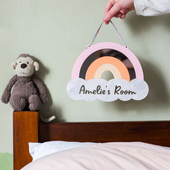 Personalised Pink Acrylic Rainbow Name Sign, 3 of 5