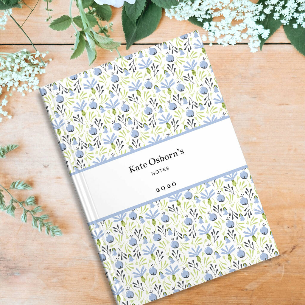 Personalised Flower Pattern Notebook By Letterfest