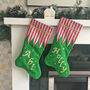 Personalised Fabric Elf Christmas Stocking, thumbnail 1 of 5