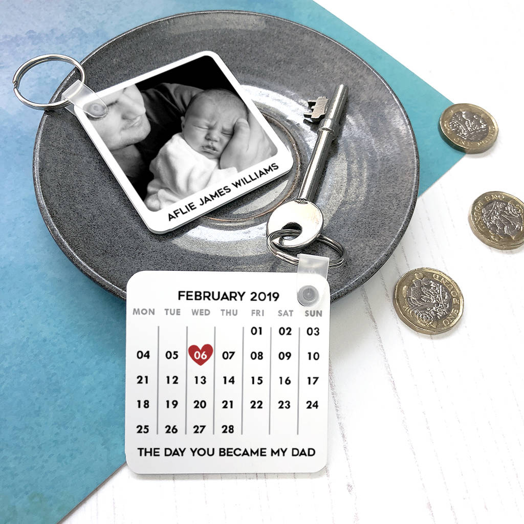 Personalised 'The Day You Became My Dad' Keyring, 1 of 5
