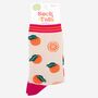 Womens Orange Fruit Bamboo Socks, thumbnail 5 of 5