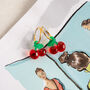 Cherry Hoop Earrings, thumbnail 3 of 4