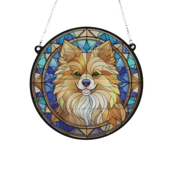 Pomeranian Stained Glass Effect Suncatcher, 3 of 5