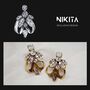Gold Plated Tulip Statement Rhinestone Earrings, thumbnail 5 of 5