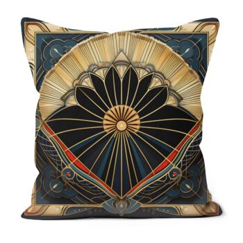 Deco Elegance In Red Design Two Art Deco Cushions, 3 of 7