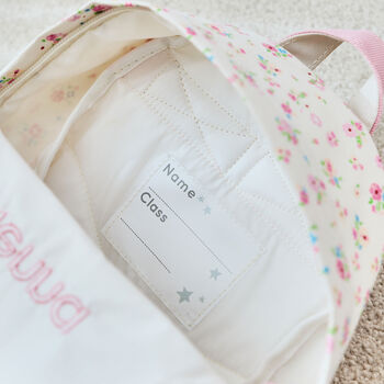 Personalised Ditsy Floral Print Mini Backpack, 5 of 7