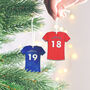 Personalised Football Shirt Christmas Decoration, thumbnail 1 of 4
