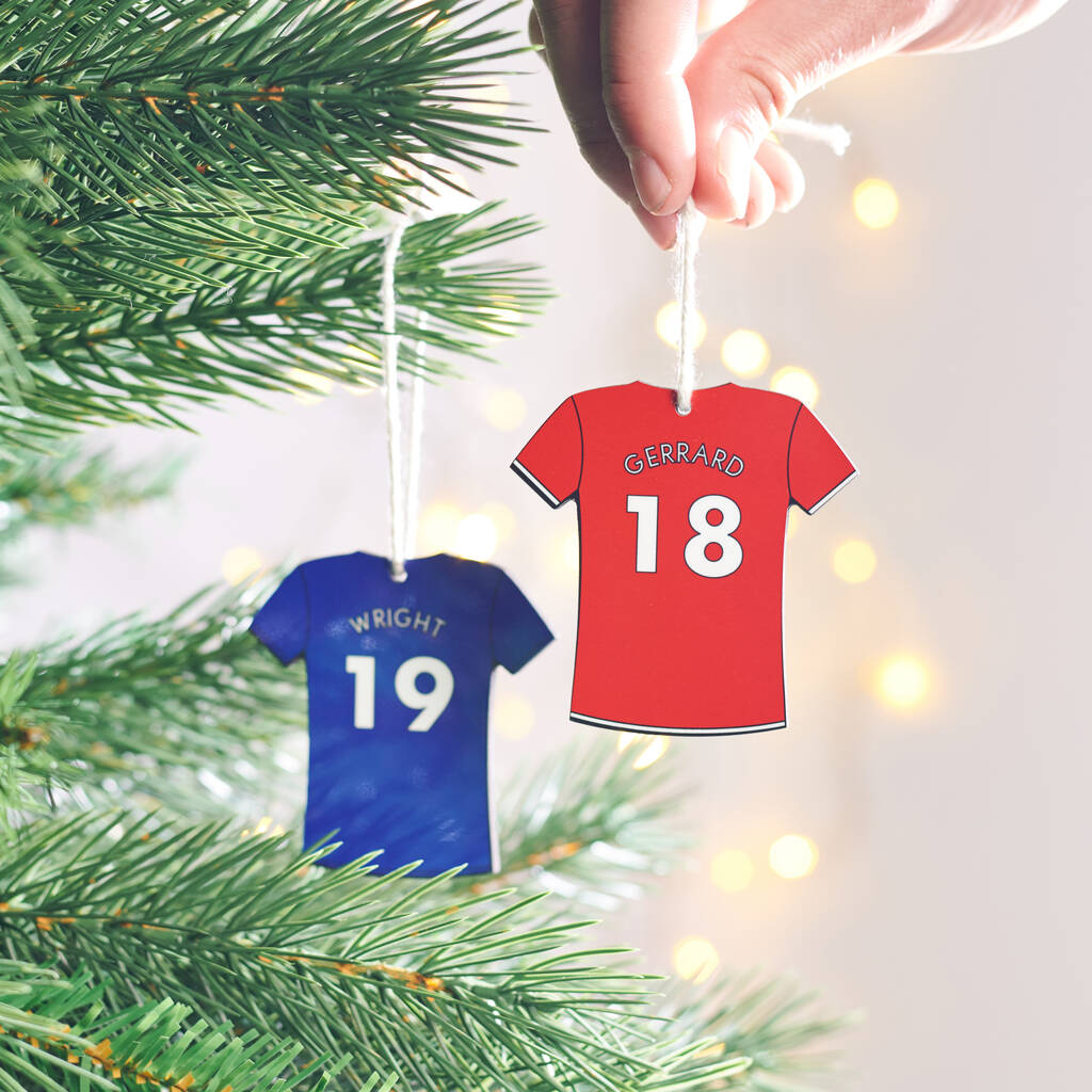 Personalised Football Shirt Christmas Decoration, 1 of 4