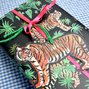 100% Recycled Set Of Four Tiger Gift Tags, 3 of 6