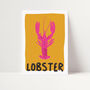 Lobster Illustrated Kitchen Art Print, thumbnail 2 of 5