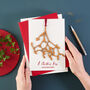 Hanging Mistletoe Decoration Keepsake Christmas Card, thumbnail 2 of 3