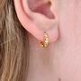 Mini Silver Leaf Huggie Hoop Earrings, thumbnail 4 of 7