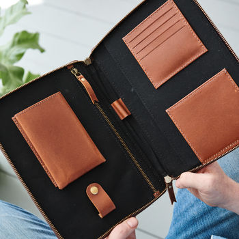 Personalised Leather iPad Travel Organiser, 7 of 12