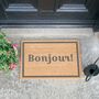 Bonjour! Doormat With Border, thumbnail 1 of 2