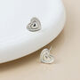 Sterling Silver Tiny Textured Heart Stud Earrings – 5mm, thumbnail 6 of 7