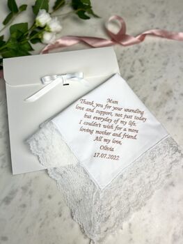 Personalised Message Lace Handkerchief, 3 of 6